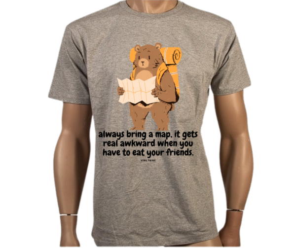 Funny Hiking T-Shirt – "Always Bring a Map" - Image 2